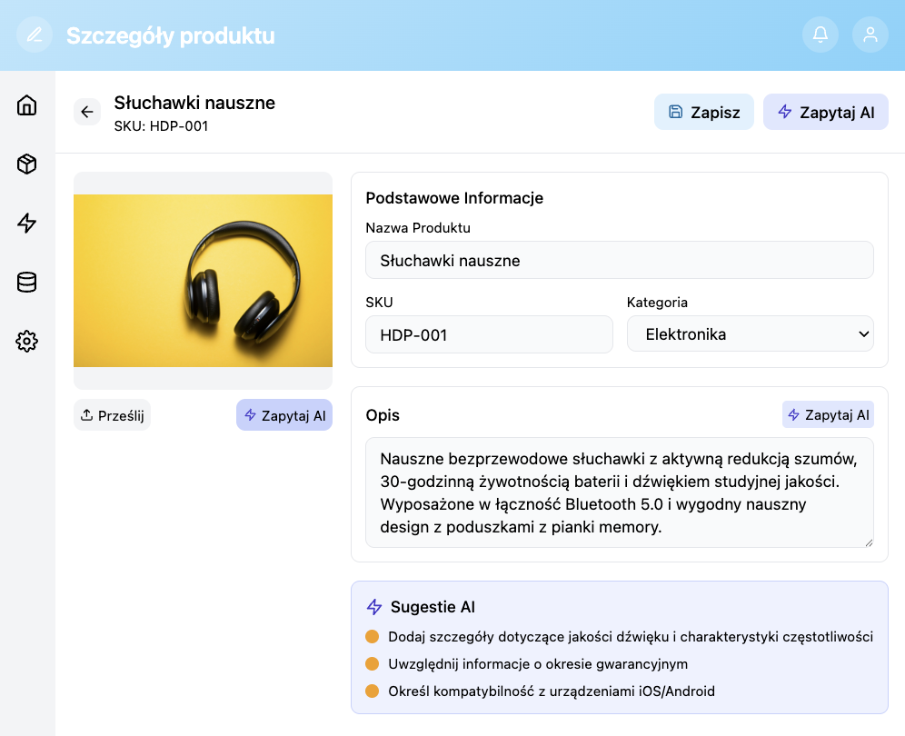 Describea AI product details generation